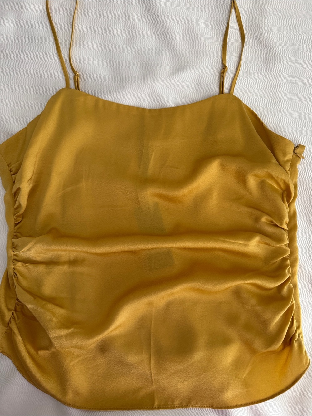 Rachel Roy Women's Mustard Yellow Ruched Cami Top